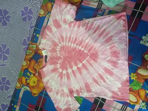 Pink Heart Tie-Dye Crop Top