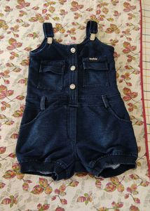 Denim Playsuit For 9 To 12 M Girl