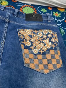 Louis Vuitton  Embellished Wide Leg Jeans