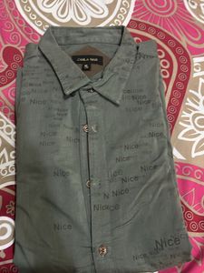 Olive &#39;Nice&#39; Print Shirt