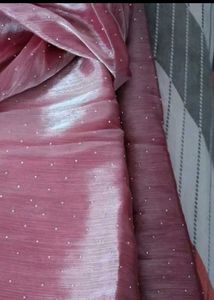 Jimmy Choo Fabric Pink Saree With Blouse Piece