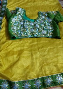 New saree with stiched blouse💛