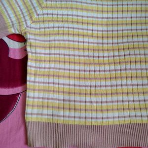 Striped Knit Crop Top