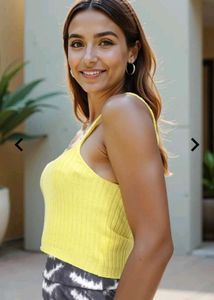 Shein Crop Length Spaghetti Strap Textured Fitted