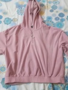 Korean Pink Hoodie With Zip