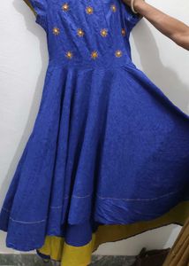 Blue Embroidered Dress