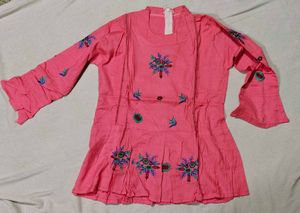 Pink Embroidered Tunic