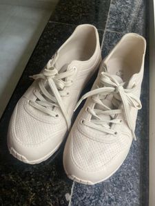 Beige Lace-Up Casual Sneakers
