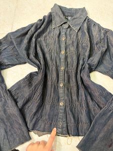 Y2K grunge denim  top🕸️🕷️