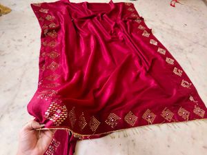 original mirror work saree