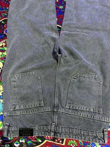 Distressed Gray Wash Wide Leg Jeans