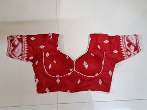 Red Jamdani Blouse