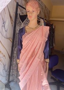 Fully Plain Saree Without Blouse