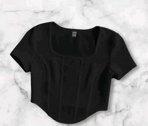 SHEIN Black Corset Tee