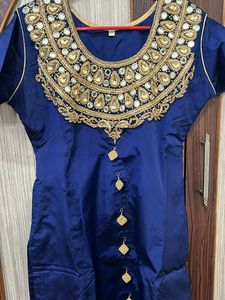 Heavy Embroidered Navy Blue Kurta Set