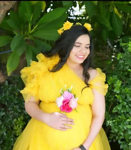 Elegant Yellow Maternity Gown