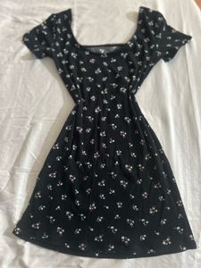 H&amp;M Floral Ribbed Jersey Dress