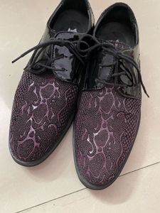 Unique Snake Print Leather Dress Shoes