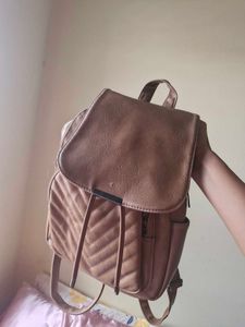 Tan Quilted Backpack