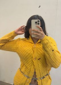Yellow Knit Cardigan