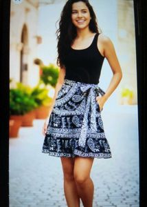 Boho Print Wrap Skirt