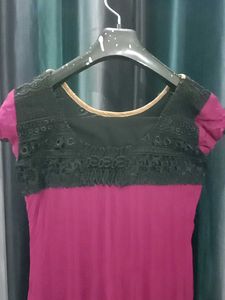 Elegant Maroon &amp; Black Dress