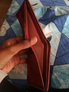 Leather Wallet with Zipper Pocket