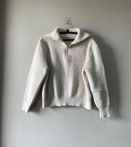 Beige Half Zip Sweater