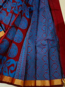 Kanjeevaram Style Handloom Saree With 2 Side Coppe