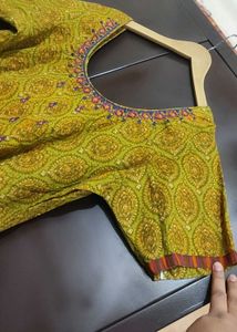 Olive Printed Plazo Suit With Dupatta 42 Bust
