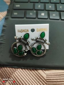 Green Stone Fashion Earrings