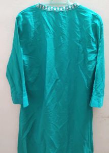 Teal Embroidered Tunic Top