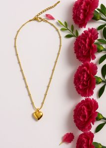 Anti Tarnish Gold Heart Pendant Necklace