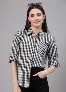 GAP Check Shirt Black And White