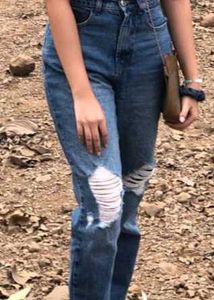 Ripped Blue Denim Jeans