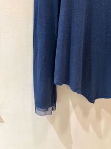 Elegant Blue Wrap Top