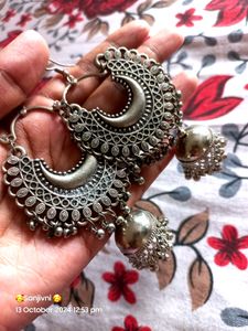 Shimmering Oxidized Unique Earrings