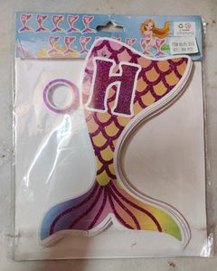 Partywala Mermaid Tail Sape Happy Birthday Glitter