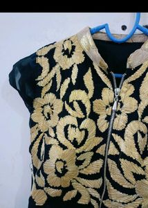 Black Party Wear Up N Down Kurts Set