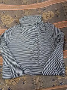 Striped Turtleneck Long Sleeve Top