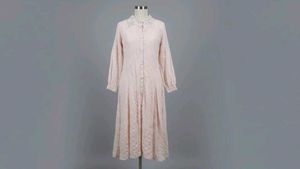 Charming Pink Button-Down Dress- L Size