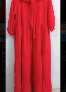Vintage Red Maxi Dress Gown Party Women