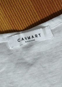 Canmart Women White Blue Striped Cotton Tank Top