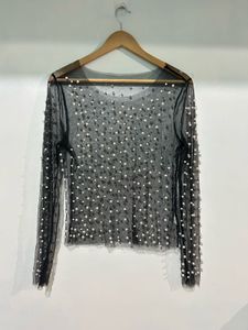 Sheer Beaded Top