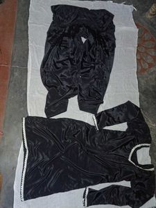 black silk patyala salwar kameez set