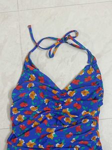 ZARA Printed halter Neck Swimsuit/bodysuit