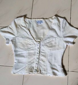 White Short Sleeve Blouse