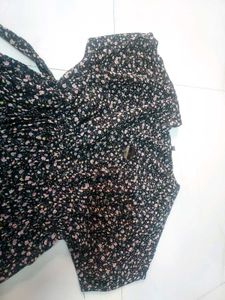 Floral Print Midi Dress with Belt