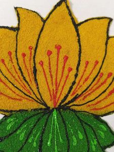 Diy Lotus Rangoli Art Yellow