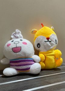 🧸 Set of 2 Adorable Plush Toys for Sale 🐰🐻💛